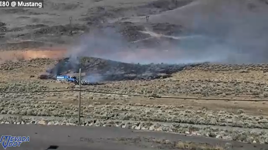 Brush fire I-80 and Mustang