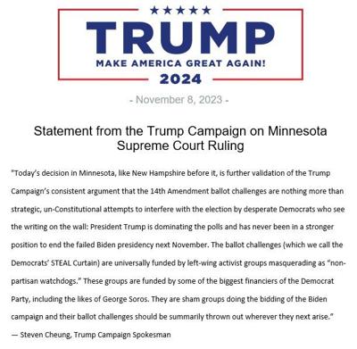 Donald Trump statement