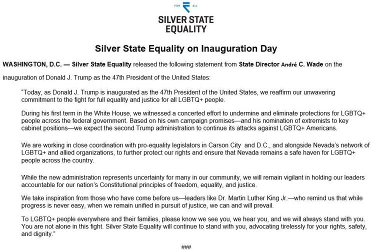 Silver State Equality statement