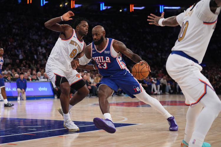 APTOPIX 76ers Knicks Basketball
