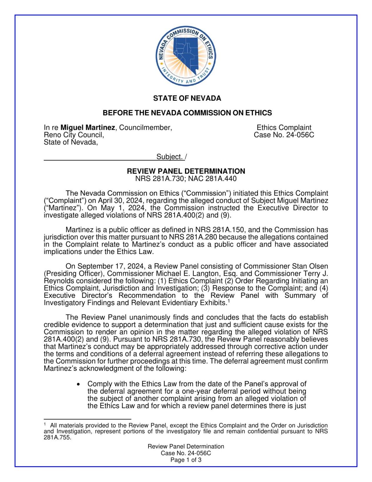 Miguel Martinez Complaint