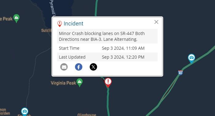 SR 447/Dead Ox Crash Map
