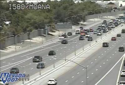 Crash blocking lane on I-580 near Moana exit