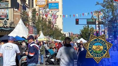 Downtown Reno with RPD badge