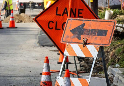 Construction detour sign
