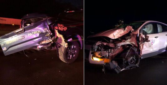 NHP Urges Drivers to Move Over After Patrol Car Rear Ended