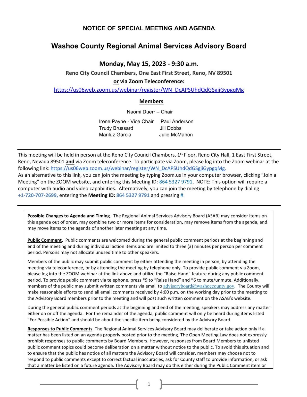 Special NHS meeting agenda