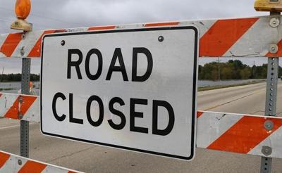 Road closed sign