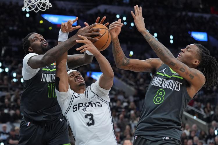 APTOPIX Timberwolves Spurs Basketball