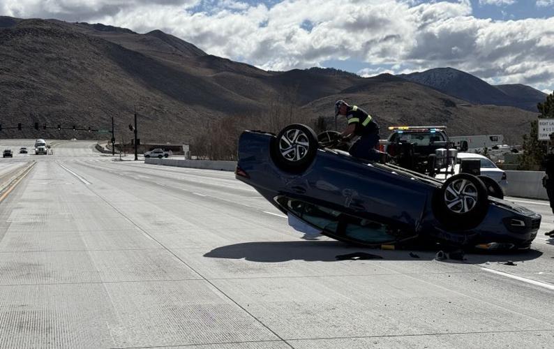 Sedan rollover crash on Sparks Blvd.