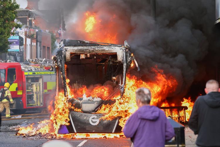 Photos show the aftermath of anti-immigration protests in Northern Ireland