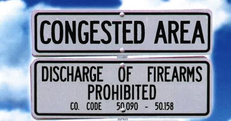 Congested area sign