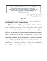 Colorado Supreme Court Bans Donald Trump From Ballot Under Constitution’s Insurrection Clause