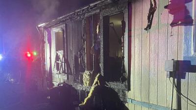 Trailer fire in Sun Valley