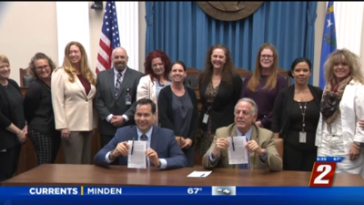 Gov. Lombardo and Sec. Aguilar sign election worker safety bill