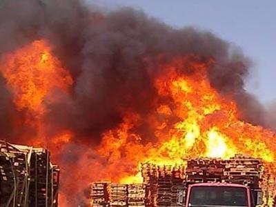 Crews Mopping Up Fire at Stead Business