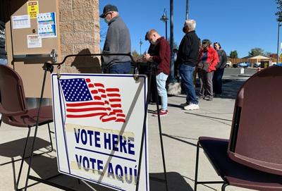 Vote here sign