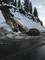 NDOT: Large Boulder on US-50 by Logan Creek Drive