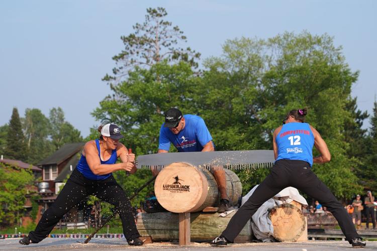 Flying axes and rolling logs at the Lumberjack World Championships, in photos