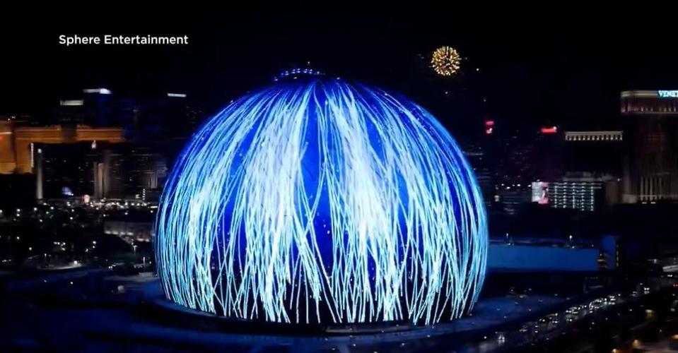 Sphere Lights Up Las Vegas Skyline