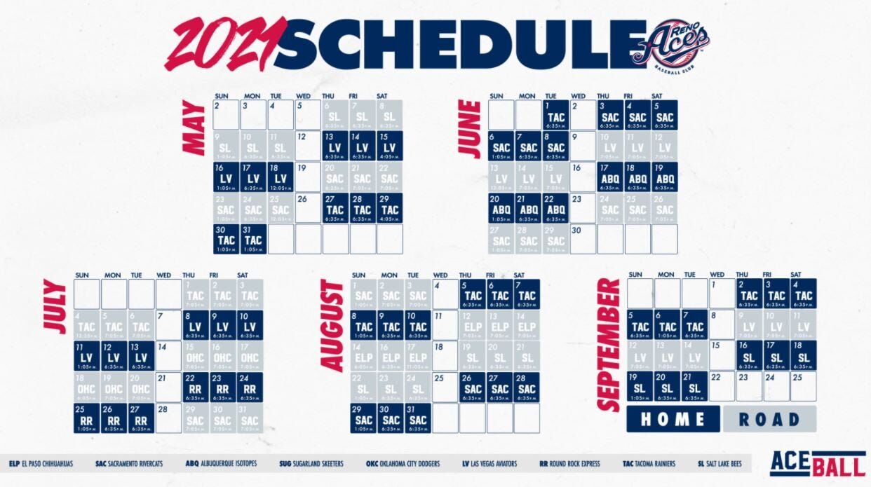 Reno Aces 2022 Schedule Reno Aces' 2021 Season Adjusted To May Start | | 2News.com