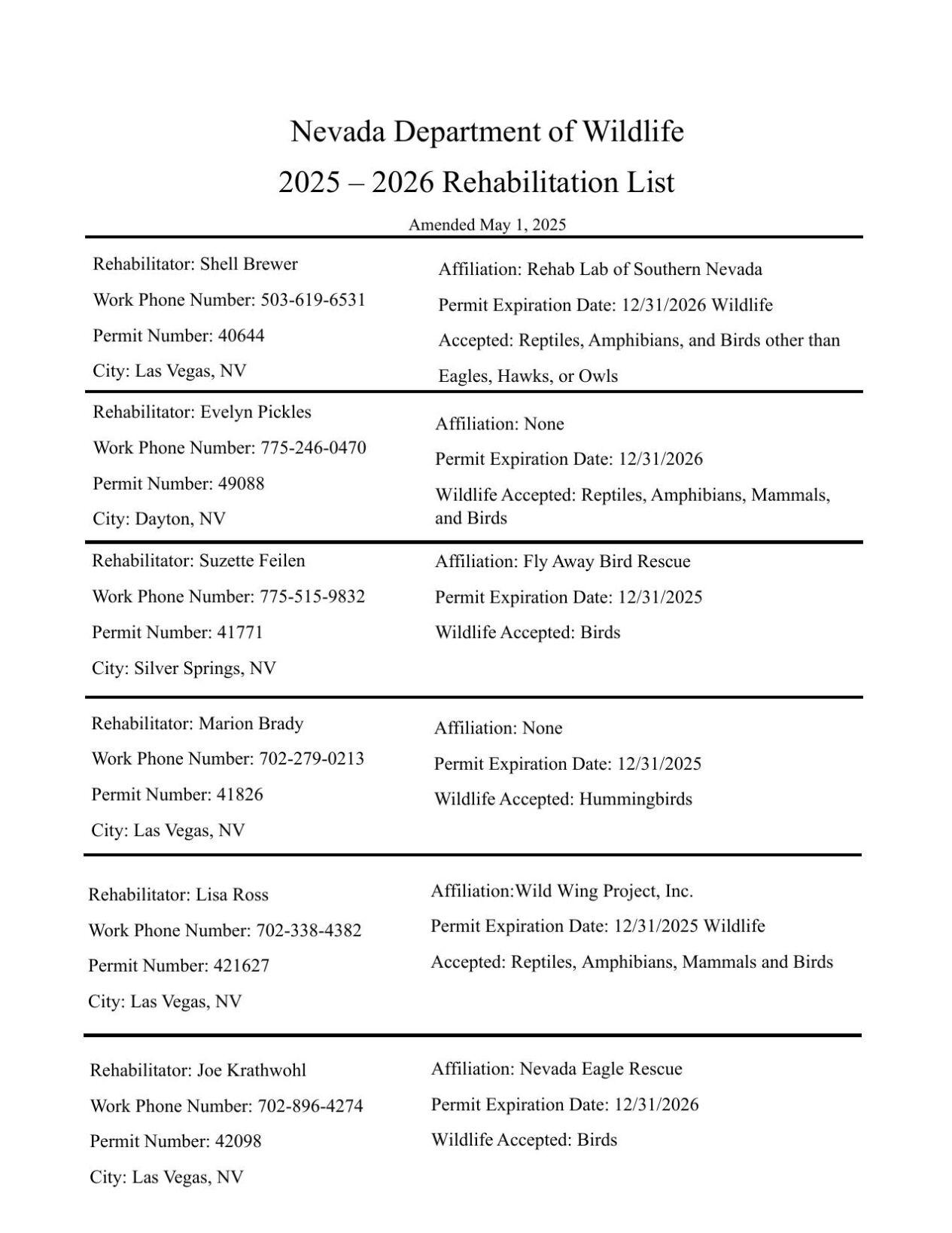 NDOW injured wildlife