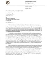 U.S. Department of Justice Notice Letter