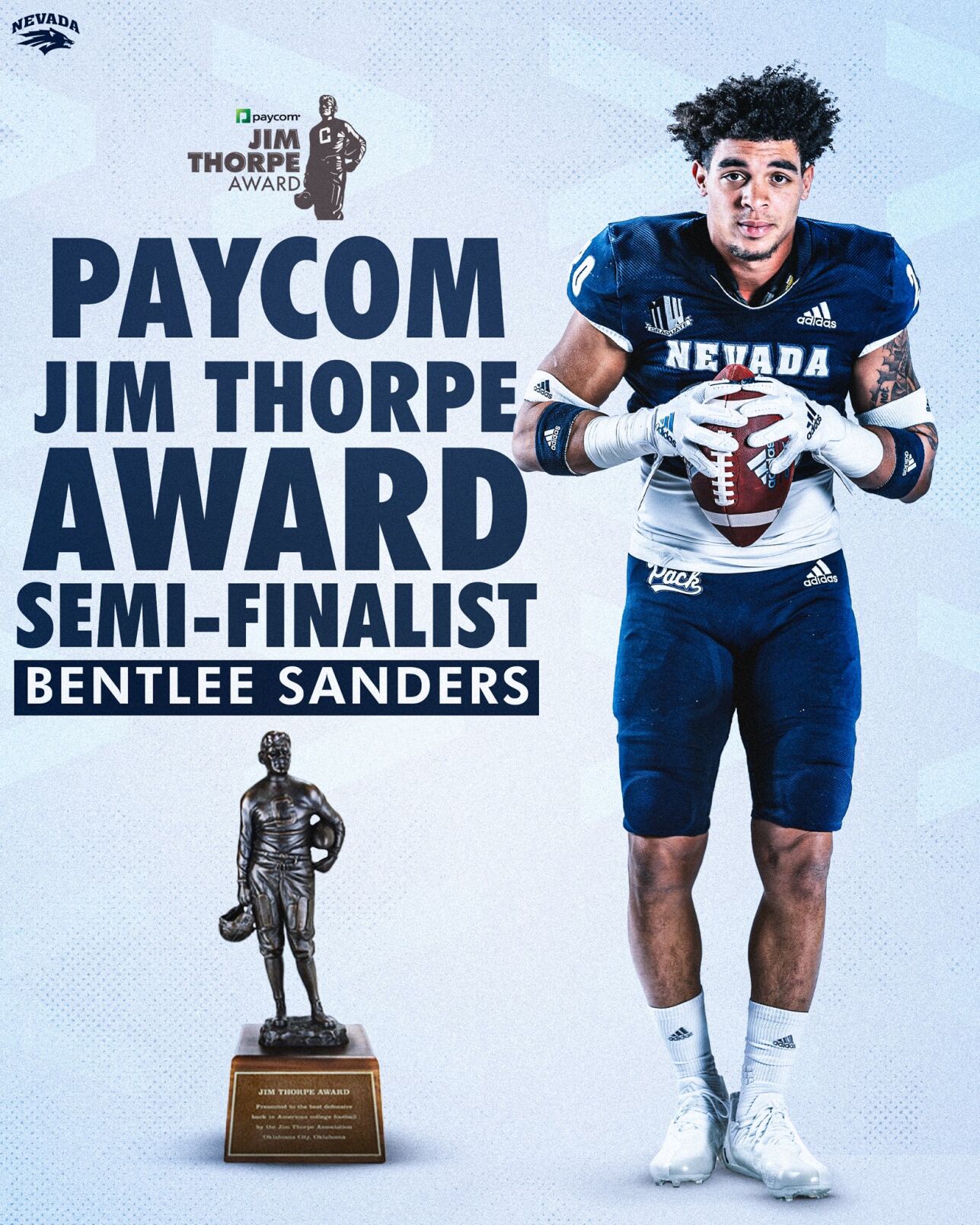 Nevada Safety Bentlee Sanders Named Jim Thorpe Award Semifinalist ...