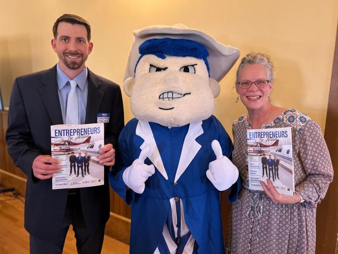 Mr. Downing, Senator Man and Angila Golik at the Launch Party for Entrepreneurs In Action