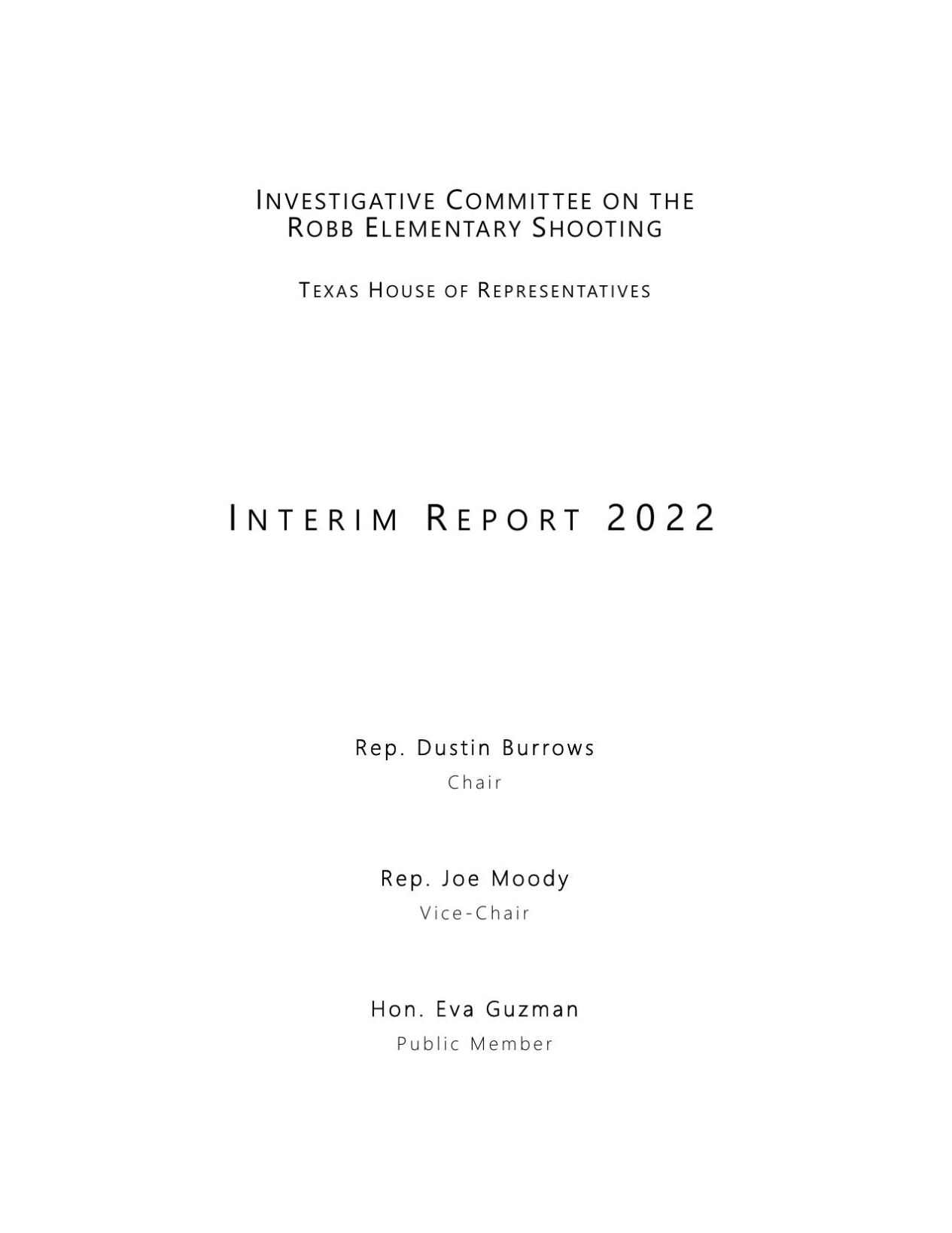 Texas House Committee Report