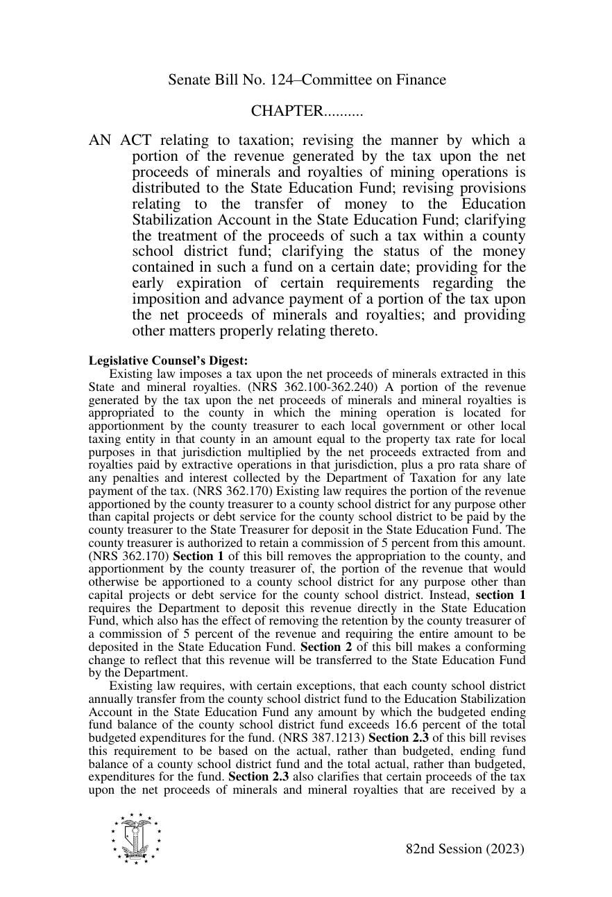 Nevada Senate Bill 124