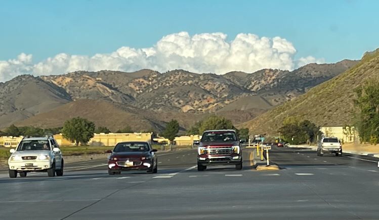 Reno road with cars