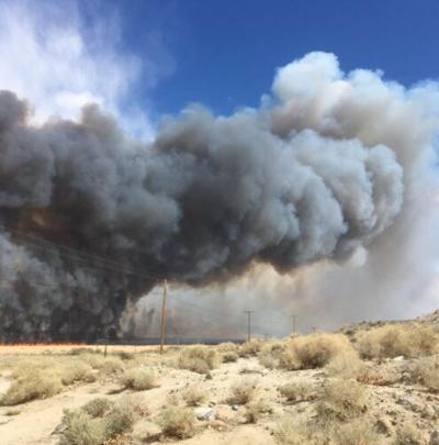 Wildfire in Inyo County, California 100% Contained