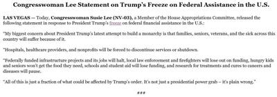 Rep. Lee statement