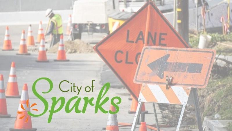 Lanes Closed w/ City of Sparks logo