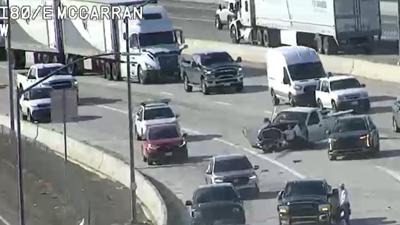 Crash on I-80 Eastbound at S McCarran Blvd