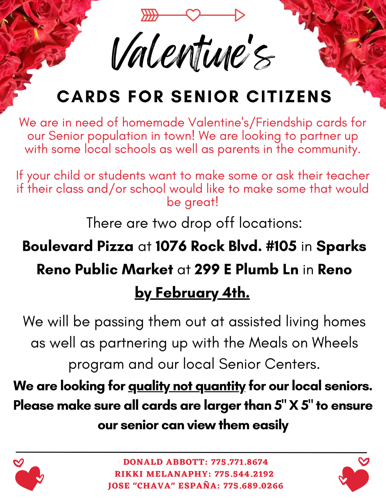 Valentine's Day Card for Seniors flyer
