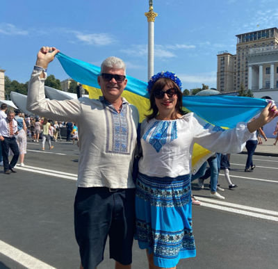 Brett Mason and Natalia Drab in Ukraine