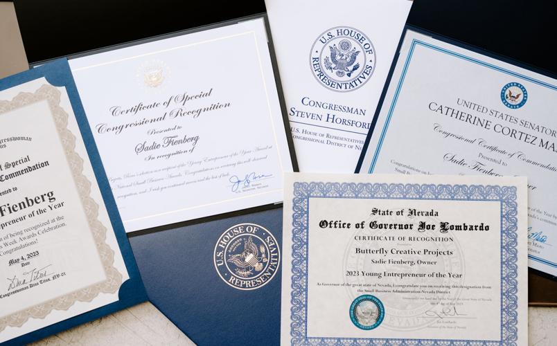 Award Certificates for Sadie Fienberg