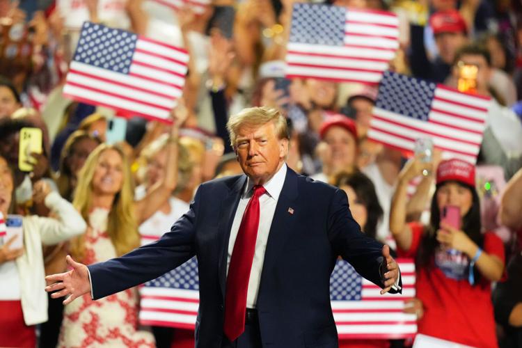 Trump takes center stage at Republicans’ first midterm convention, in photos