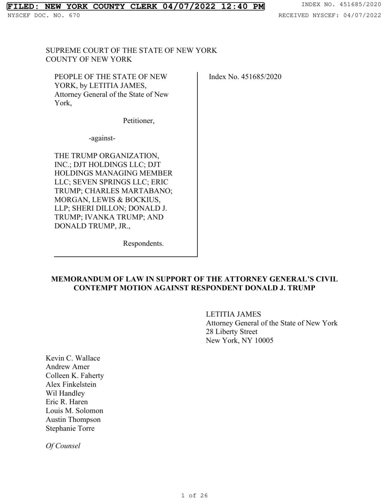 New York Attorney General Decision