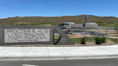 Hug High School sign