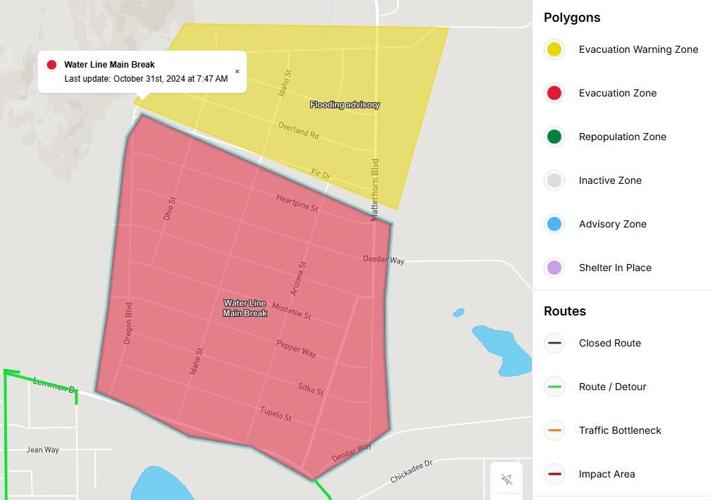 Water line break map