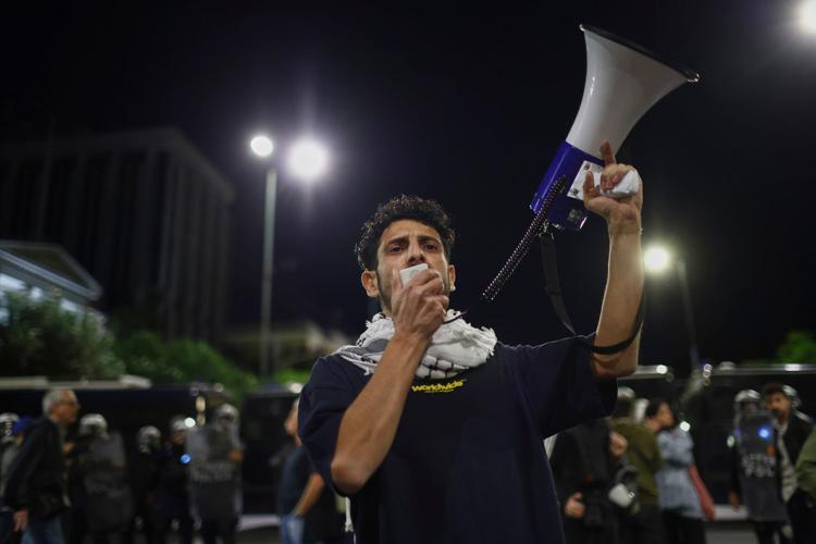 APTOPIX Greece US Rubio Protest