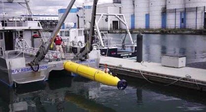 Robot Sub Returns to Water for Missing Plane Search