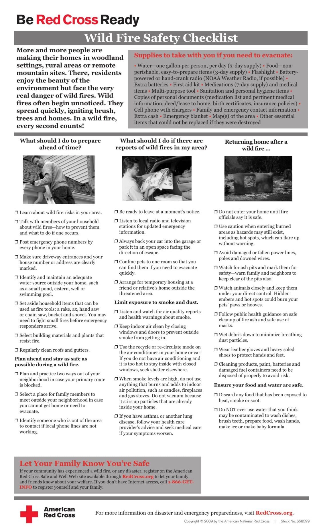 Red Cross Wildfire Checklist