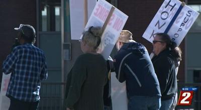 Striking bus drivers