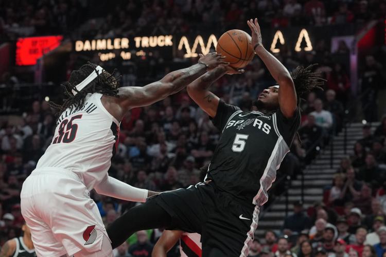 Spurs Trail Blazers Basketball