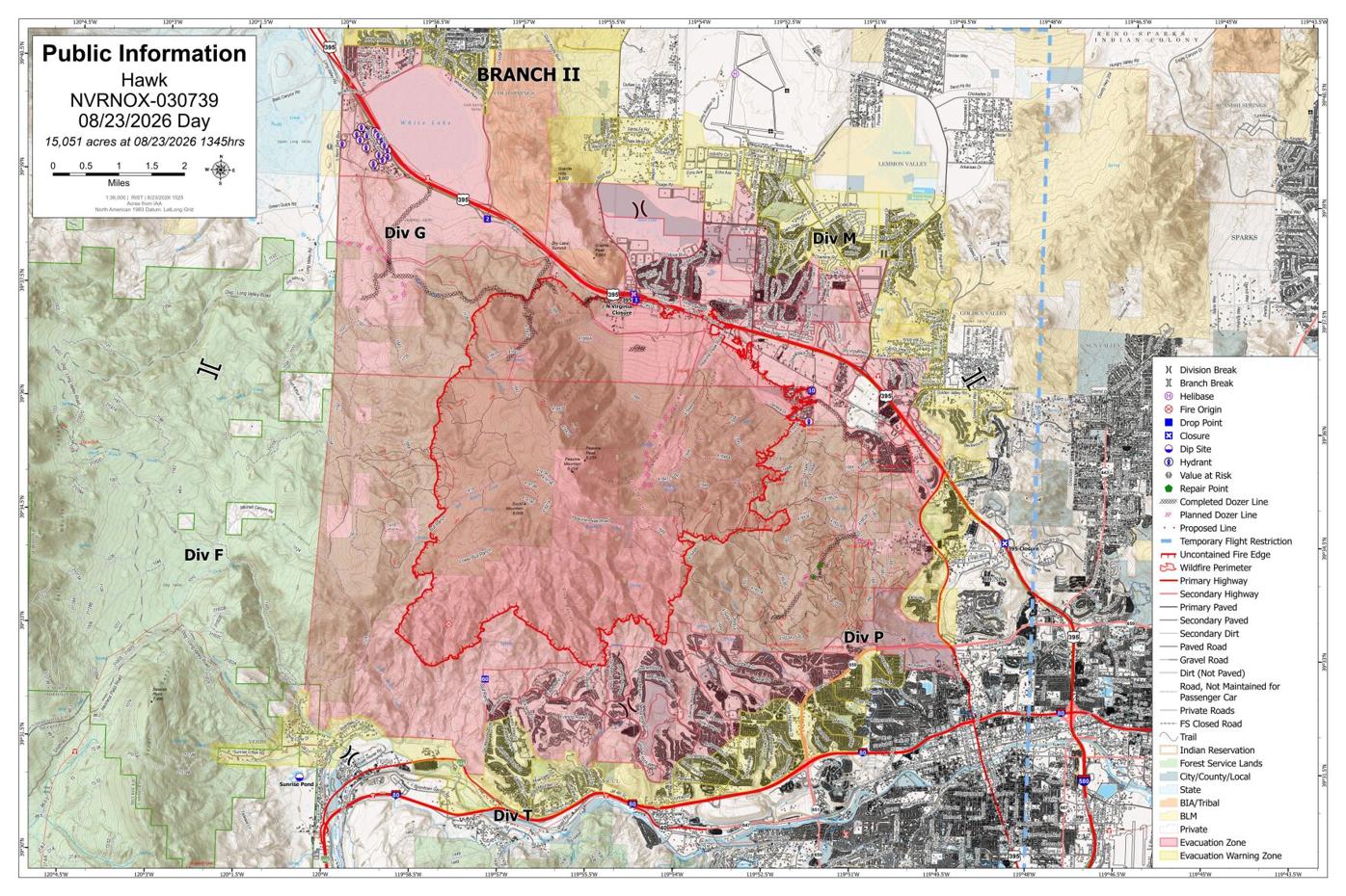 Hawk Fire, Aug. 23 map