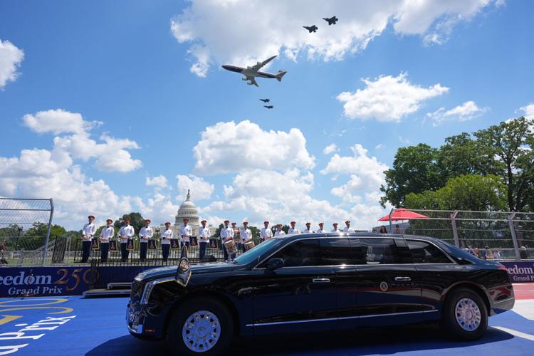 APTOPIX Freedom 250 IndyCar Trump
